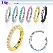 sgsh10op steel hinged segment ring 16g outward cnc opals