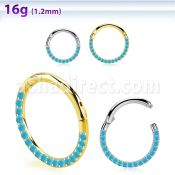 sgsh11tq steel hinged segment ring 16g side cnc turquoise