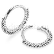 sgsh18 316l steel hinged segment ring cz chain balls