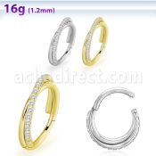 sgsh45 steel hinged segment ring 16g cross cnc