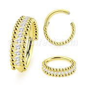 sgsh46t pvd steel hinged segment ring 16g cz middle balls