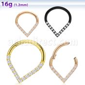 sgtsh15 anodized 316l steel hinged segment ring cz pear