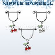 snpod15 barbell pezon estribo acero quirurgico bolas 5mm cerezas cristal s distribuidor
