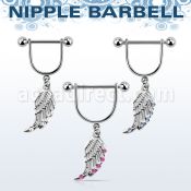 snpod17 barbell pezon estribo acero quirurgico bolas 5mm ala pajaro cristal borde mayorista