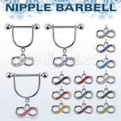 snpod19 barbell pezon estribo acero quirurgico bolas 5mm infinito cristal colgado distribuidor