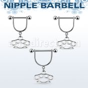 snpod4 barbell pezon estribo acero quirurgico bolas 5mm puno americano colgado mayorista