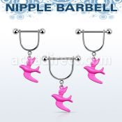 snpod8 barbell pezon estribo acero quirurgico bolas 5mm paloma pintada mayorista