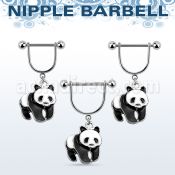 snpod9 barbell pezon estribo acero quirurgico bolas 5mm panda pintado colgado mayorista