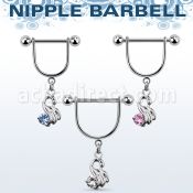 snpoz5 barbell pezon estribo acero quirurgico bolas 5mm cisne zirconita colgado distribuidor mayorista