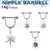 snpoz8 barbell pezon estribo acero quirurgico bolas 5mm redonda zirconita encerrada distribuidor