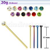 snst piercing nariz doblar tu mismo acero quirurgico anodizado cristal redondo 2mm 17mm mayorista