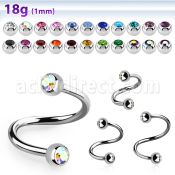 sp18jb3 espiral ceja acero quirurgico dos bolas joya
