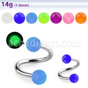 spbgl espiral acero quirurgico bolas acrilicas brillan oscuridad 4mm distribuidor mayorista