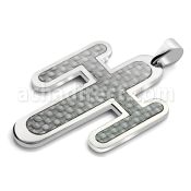 spd86 colgante cruz acero inoxidable fibra carbono blanca incrustada distribuidor