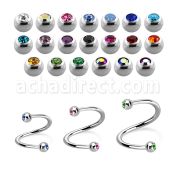 spe2c espiral ceja acero quirurgico bolas joya bisel 3mm al por mayor