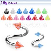 spenck espiral ceja acero quirurgico conos acrilicos cuadros 3mm distribuidor mayorista