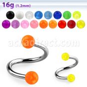 speuvb espiral ceja acero quirurgico bolas uv 3mm mayorista