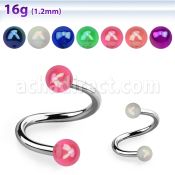 speuvbab espiral ceja acero quirurgico bolas acrilicas recubrimiento ab 3mm venta