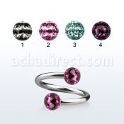 spfr5d espiral acero quirurgico bolas multi cristal ferido 5mm triple linea venta