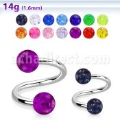 spgt5 316l steel spiral acrylic glitter balls 5mm