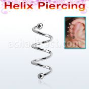 spheb piercing espiral helix acero quirurgico triple bolas 3mm distribuidor mayorista