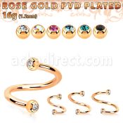 spttjb25 espiral acero pvd oro rosa bolas 2 5mm joya cristal bisel mayorista