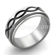 sr120 anillo giratorio acero inoxidable mate curvas infinitas negras venta