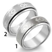 sr121 anillo giratorio acero inoxidable mate simbolo masculino brillo espejo al por mayor