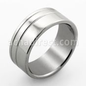 sr313 anillo grabable acero inoxidable ranura redonda doble lados brillo espejo venta