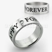 sr329 anillo acero inoxidable mate inscripcion happy forever decorativa zirconia centro distribuidor mayorista