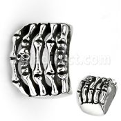 sr340 anillo acero 316l dedos huesos esqueleco calavera brillo espejo mayorista