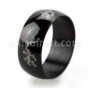 srb33 anillo acero inoxidable anodizado negro lagarto venta