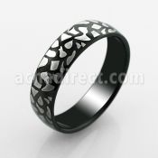 srb52 anillo acero inoxidable anodizado negro patron roto distribuidor