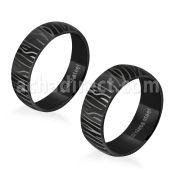 srb53 anillo acero inoxidable anodizado negro rayas cebra mayorista