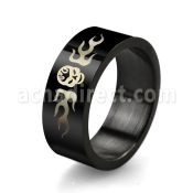 srb5 anillo acero inoxidable anodizado negro calavera llamas distribuidor mayorista