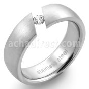 src14 anillo cristal tensiones asimetricas acero inoxidable mate mayorista