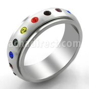 srcrb anillo giratorio acero inoxidable mate cristal colores arco iris al por mayor