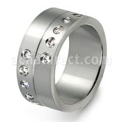 srcz53 anillo acero inoxidable mate varias zirconia bisel distribuidor mayorista