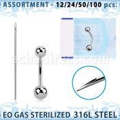 sset05 kit piercings profesional 100 piercings ombligo acero quirurgico 316l 100 agujas acero quirurgico esterilizadas mayorista