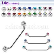 sub2c barbell superficial industrial acero quirurgico 45 grados bolas joya bisel 5mm distribuidor