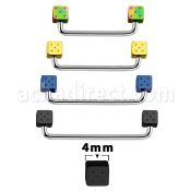 suddt4 barbell superficial industrial acero 316l brillo espejo 90 grados dados acero anodizado negro 4mm al por mayor