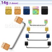 suddt5 barbell superficial industrial acero quirurgico brillo espejo 90 grados dados acero anodizado negro 5mm mayorista