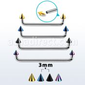 suditcn3 barbell superficial industrial acero quirurgico rosca interna 90 grados conos pvd 3mm venta