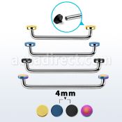 sudite4 barbell superficial industrial acero quirurgico rosca interna 90 grados discos pvd 4mm al por mayor