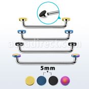 sudite5 barbell superficial industrial acero quirurgico rosca interna 90 grados discos pvd 5mm mayorista