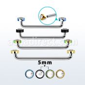 suditjf5 barbell superficial industrial acero quirurgico rosca interna 90 grados acero quirurgico pvd 5mm cristal biselado distribuidor mayorista