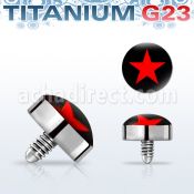 talg3 microdermal titanio g23 disco 4mm logo estrella roja rosca interna base microdermal 2mm 2 5mm mayorista