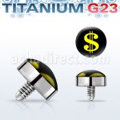 talg6 microdermal titanio g23 disco 4mm logo dolar amarillo rosca interna base microdermal 2mm 2 5mm mayorista