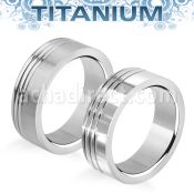tir4 anillo titanio g23 mate 3 lineas talladas brillo espejo lado al por mayor