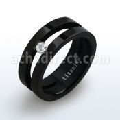 tirc7 anillo titanio anodizado negro zirconia al por mayor